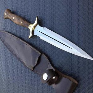 Double-edged dagger handmade leather sheath